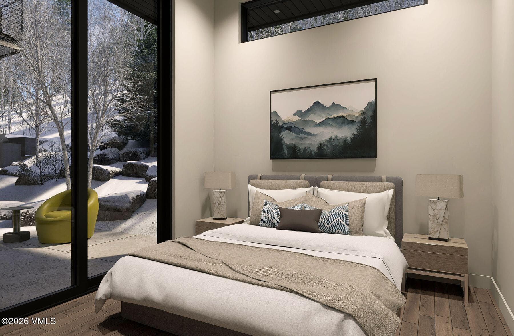 rendering main level guest bedroom