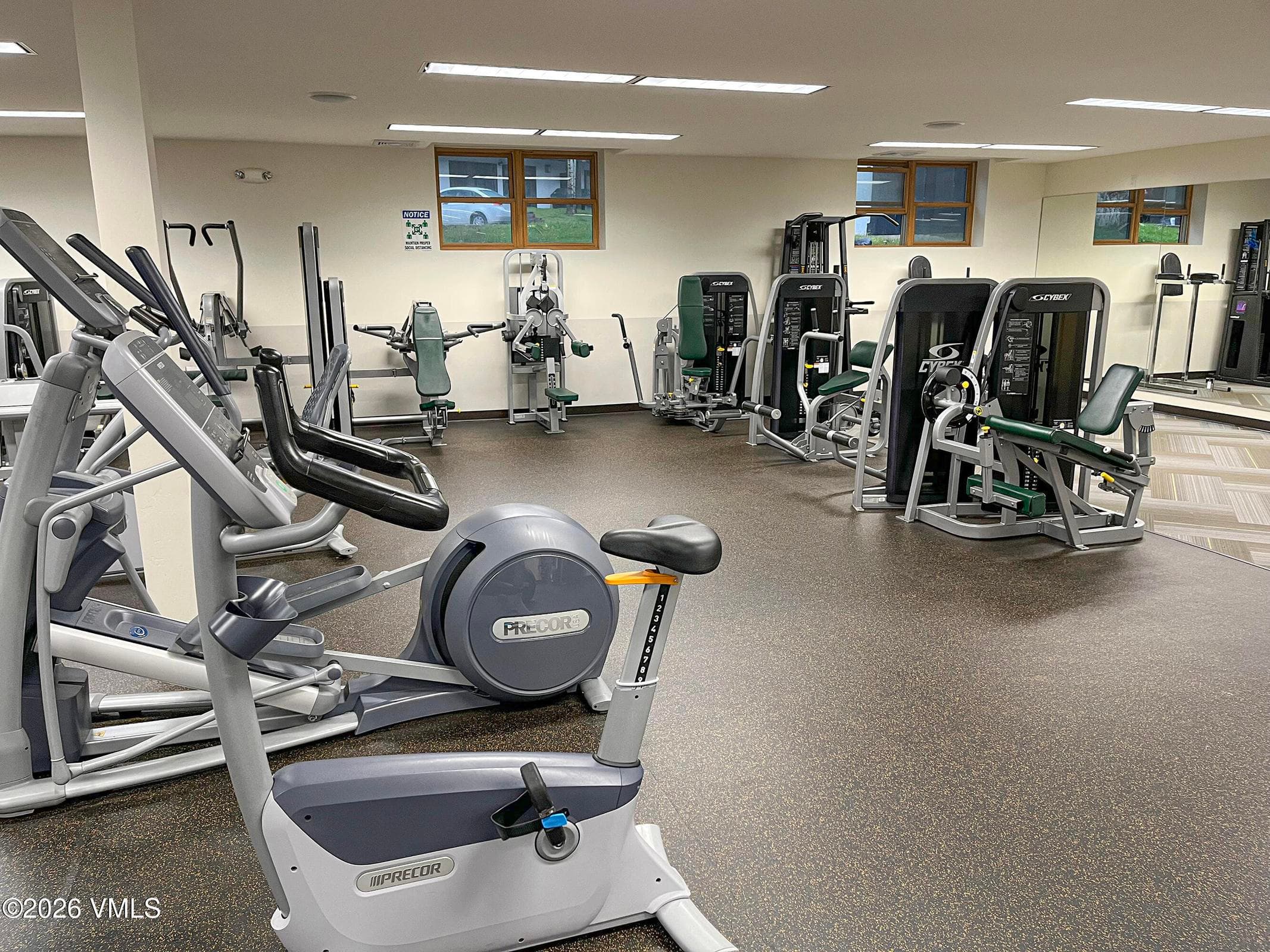 Community fitness center, strength training equipment.